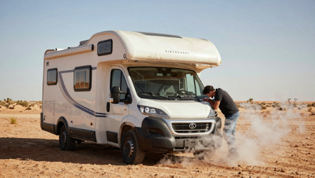 una autocaravana averiada en el desierto generated with Z-Image